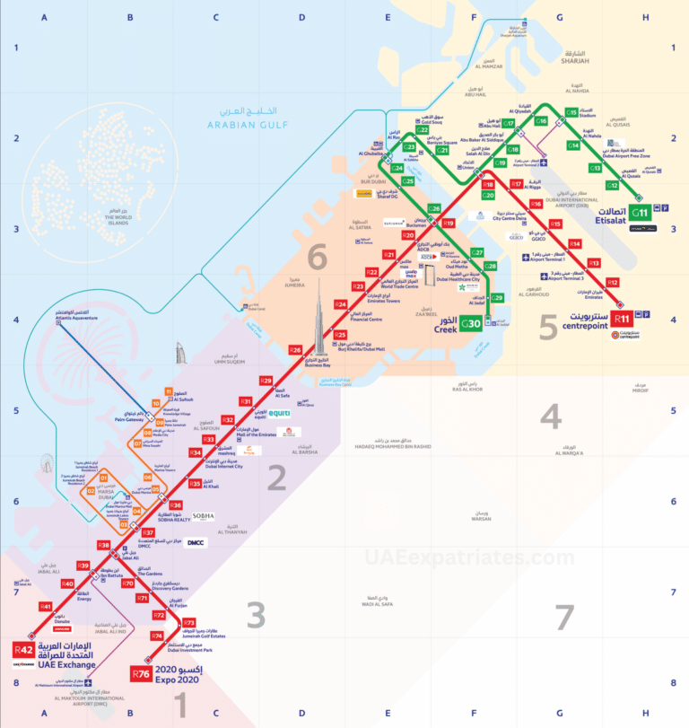 Dubai Metro Map 2023 768x811 