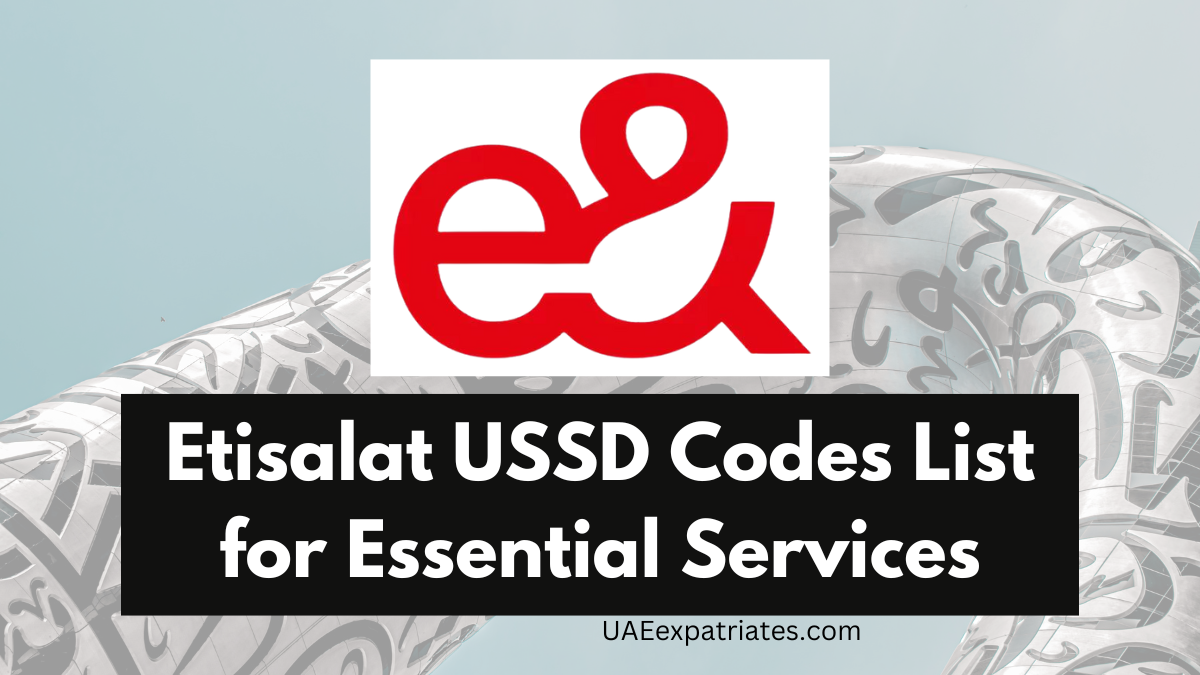 Etisalat USSD Codes List for Essential Services